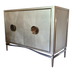 Jonathan Charles Modern Champagne Finished Wood Toulouse Cabinet