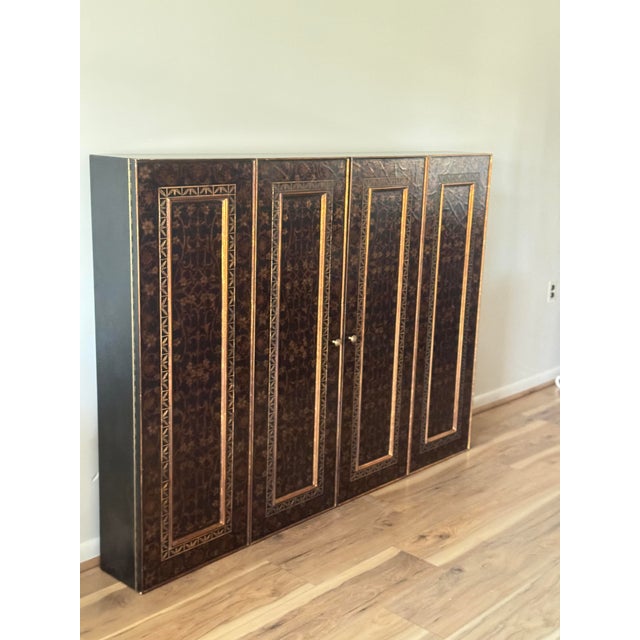Hollywood Regency Late 20th Century Hollywood Regency Wall Mounted Tv Hideaway Cabinet For Sale - Image 3 of 11