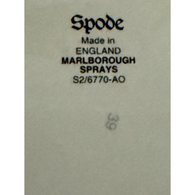 Spode 1990s Spode Marlborough Sprays “Tulip” S2/6770-Ao Plate For Sale - Image 4 of 5
