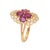 Stylish vintage ruby & diamond cocktail ring crafted in 19k yellow gold (circa 1980s). 4 oval cut rubies measure 5.5mm x...