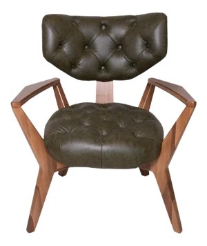 Mid-Century Modern Ash Solid Wood Dark Green Kendall Chair