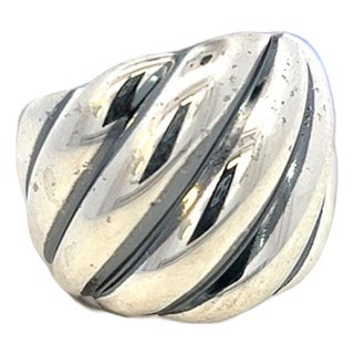 1990s David Yurman Authentic Estate Cable Ring Size 6 Silver For Sale