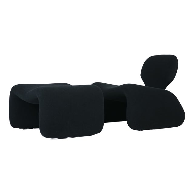 Set of Model Djinn Chair and Ottoman by Olivier Mourgue for Airborne, 1980s For Sale