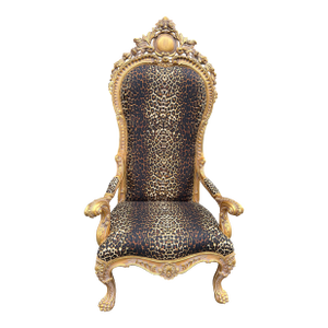 Vintage Throne Leopard Print Chair