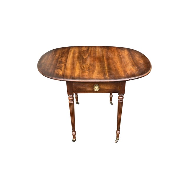 Late 20th Century Statton Drop-Leaf Side Table with Drawer For Sale - Image 9 of 13