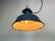 Industrial Blue Enamel Factory Lamp with Cast Iron Top, 1960s For Sale - Image 10 of 16