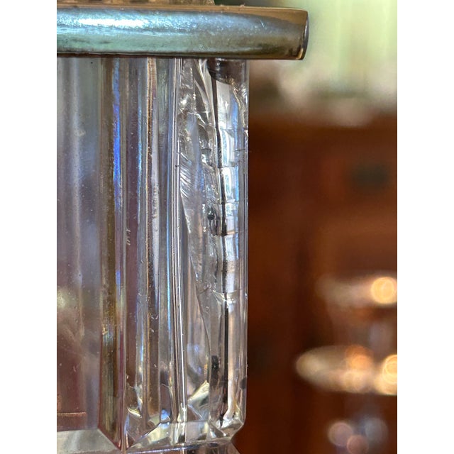 Transparent 1970’s Dresden Crystal and Brass Hollywood Regency Table Lamp For Sale - Image 8 of 11