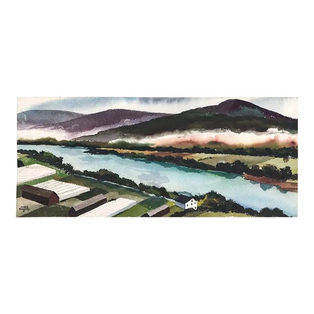 1930s John Rogers River Landscape Painting For Sale