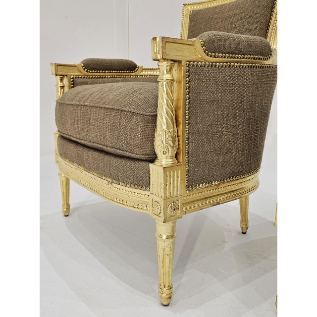 Gold Louis XVI Style Chairs, 2010s, Set of 2 For Sale - Image 8 of 10