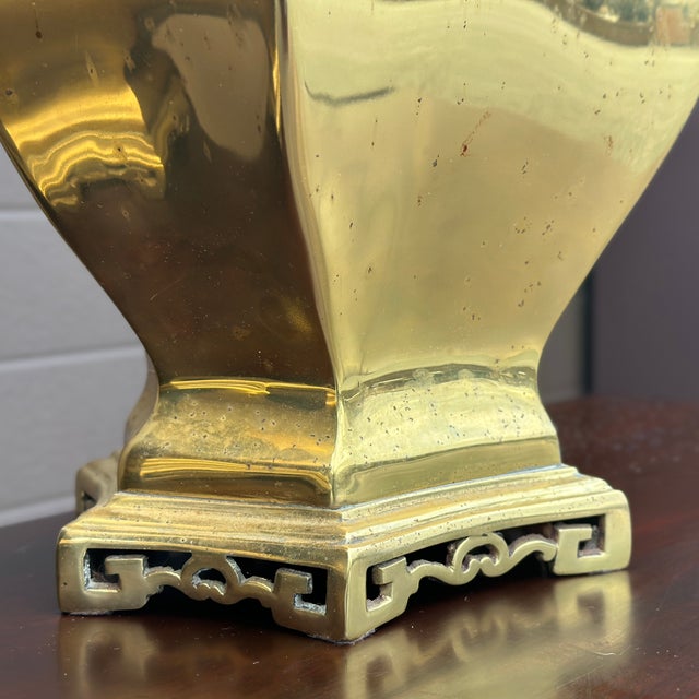 The Marbro Lamp Company Mid-Century Marbro Brass Double Socket Table Lamps - a Pair For Sale - Image 4 of 12