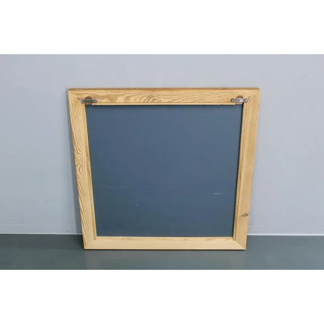 Large Oak Square Mirror, Former Czechoslovakia, 1970s For Sale - Image 9 of 12