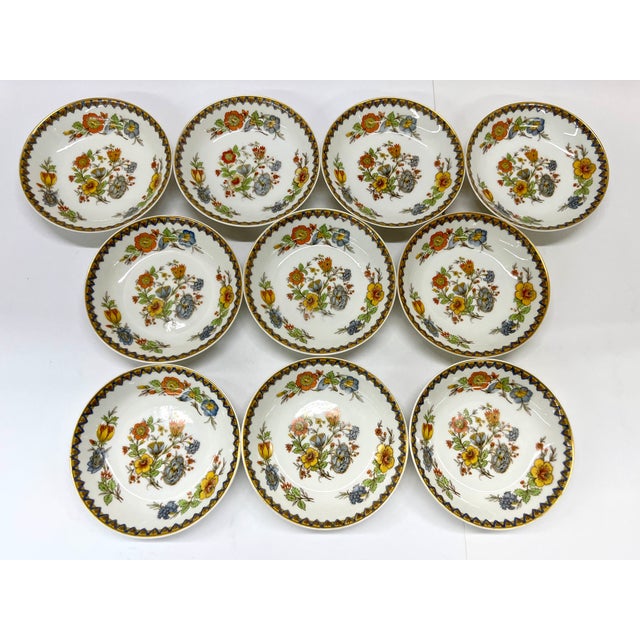 Vintage Haviland Limoges the Amiens Porcelain Floral Print Berry/Dessert Bowls - Set of 10 For Sale - Image 13 of 13
