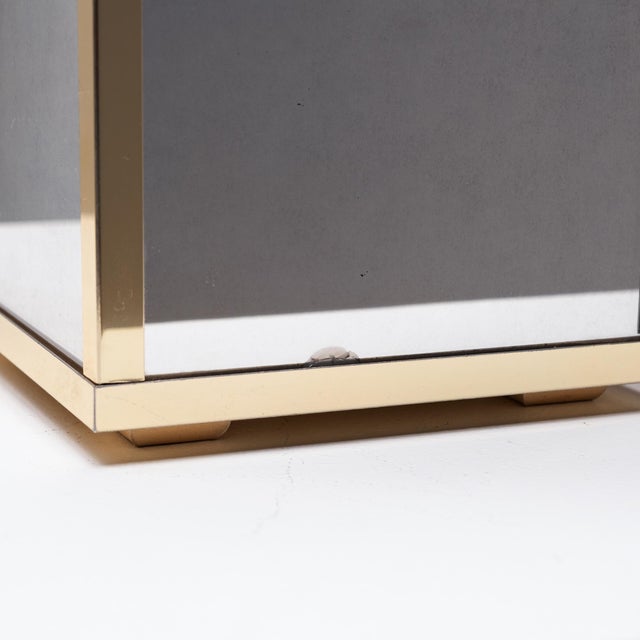 Beige Vintage Mirrored Table Lamp with Pierre Frey Fabric Shade, 1980s For Sale - Image 8 of 9