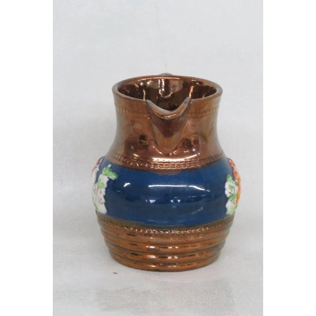 English Staffordshire England Ceramic Copper Luster Small Pitcher Creamer For Sale - Image 3 of 12