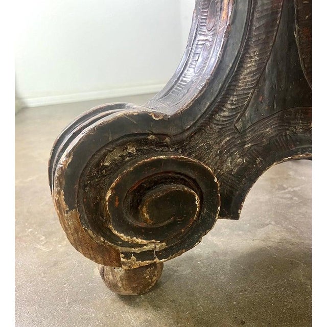 18th Century Baroque Standing Lamp, Carved Wood Base, Parchment Shade For Sale - Image 17 of 17