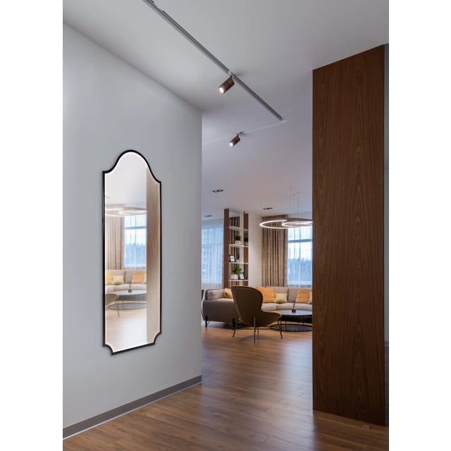 Bosworth Brushed Black Shield Mirror - Tall For Sale In Chicago - Image 6 of 9
