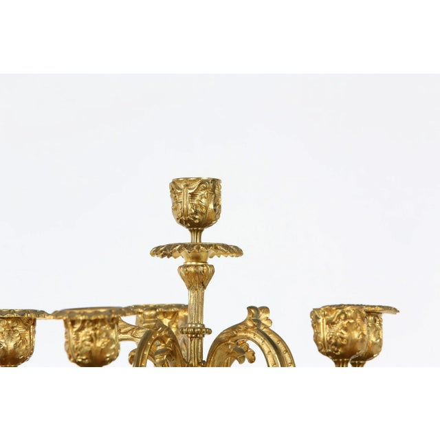 Metal Late 19th Century Gilt Bronze Six Arms Candelabra For Sale - Image 7 of 10