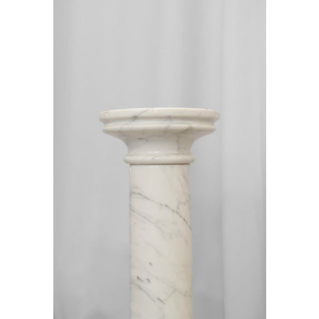 Postmodern White Marble Pedestal Stand, 1980s For Sale - Image 3 of 5