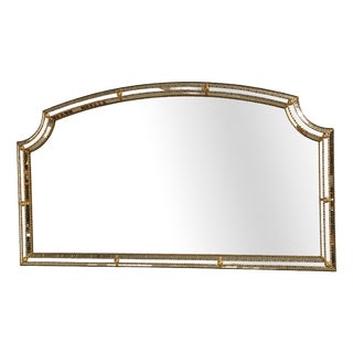 Spanish Gilt Mosaic Mirror with Decorative Floral Details, 1970s For Sale