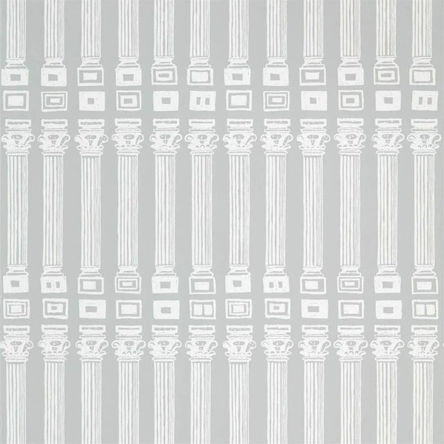 Zoffany Columns Wallpaper in Empire Grey/Architects White For Sale