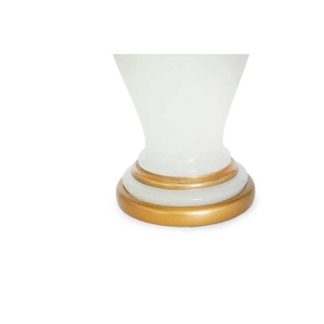 Metal Early 20th Century Opaline Glass Gilt Gold Table Lamps - a Pair For Sale - Image 7 of 9