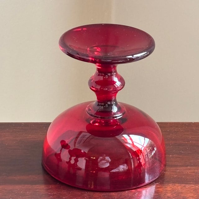 1960s Ruby Red Coupe Glasses - Set of 5 For Sale - Image 4 of 11