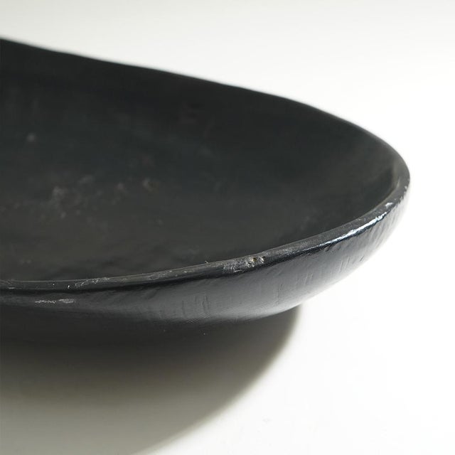 Organic Shaped Black Wooden Bowl, 1960s For Sale - Image 10 of 14