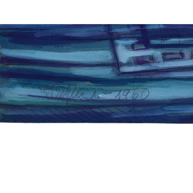 Emil Betzler, Couple in Blue, German Expressionist Painting For Sale - Image 4 of 8