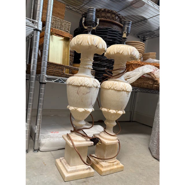 Alabaster Lamp Set For Sale In Atlanta - Image 6 of 7