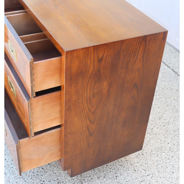 Wood Vintage Henredon Dresser / Credenza – Mid-Century Style Campaign Style For Sale - Image 7 of 14