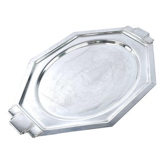 Art Deco Mirror Tray in Silver-Plating, France, 1930s For Sale