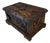 Vintage Carved Wooden Hinged Box For Sale