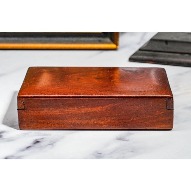 Brown Refined Mid Century Modern Solid Wood Dresser Jewelry Trinket Box Home Decor For Sale - Image 8 of 9