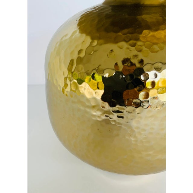 Timeless and warm Medium Hammered Metal Brass Vase, showroom floor sample