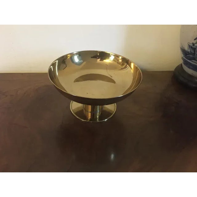 1930's Austrian Brass Centerpiece Tazza Compote Bowl in the Manner of Tommi Parzinger For Sale - Image 12 of 12