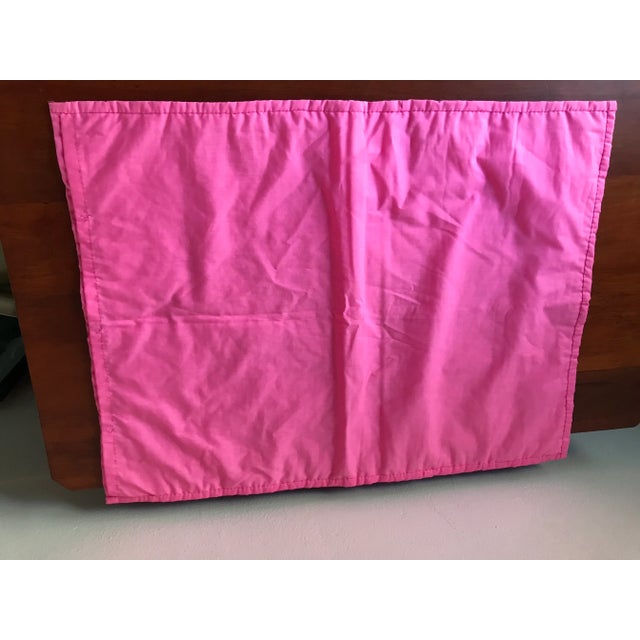 Vintage Hot Pink and White Hand Sewn Quilt Pillow Case For Sale In Boise - Image 6 of 6