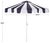 Modern Meze 9 Ft Crank Umbrella, Navy Cabana Stripe/White Pole For Sale - Image 3 of 9
