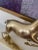 Mid Century Brass Galloping Gazelle- Vintage Brass Shelf Decor For Sale - Image 4 of 11
