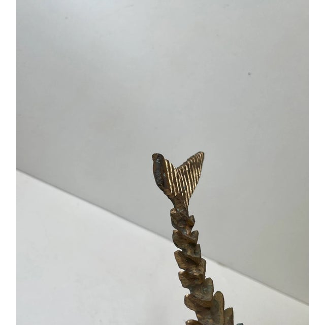 Brutalist Primeval Sword-Fish Skeleton in Bronze by Peder Evald Madsen, 1980s For Sale - Image 11 of 16