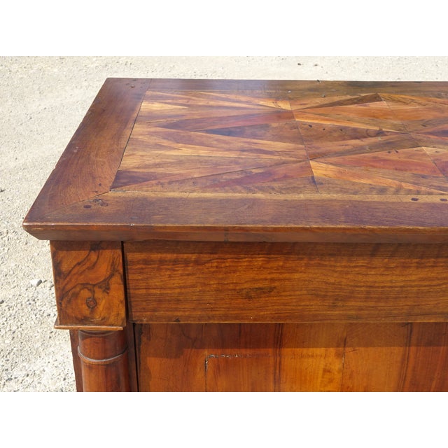 Antique Sideboard with Diamond-Shaped Wood Marquetry Top For Sale - Image 13 of 18