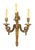 Metal Neoclassical 3-Branch Gilt Bronze Sconces, Pair For Sale - Image 7 of 8