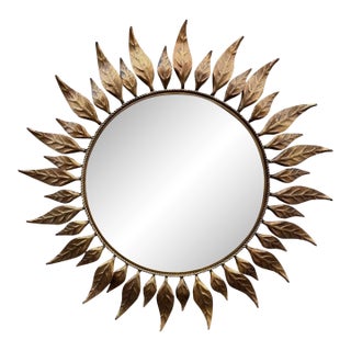 Mid-Century French Sunburst Mirror For Sale