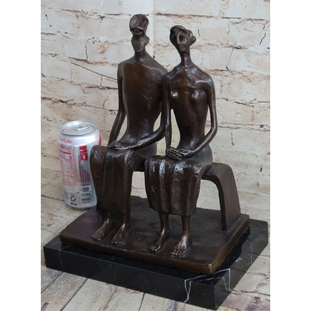 Condition: This sculpture is in perfect condition Bronze Dimensions with Marble Base: Height 12" X Width 9" Marble...