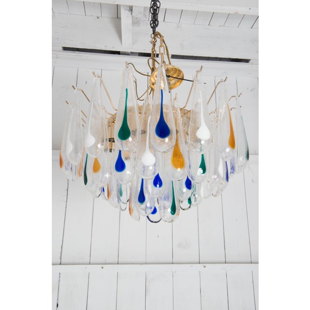 Metal Mid-Century Modern Murano Blown Glass Chandelier, 1960s For Sale - Image 7 of 12