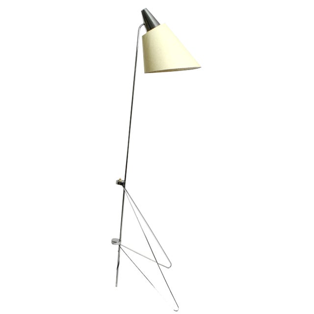 Metal Chrome Floor Lamp by Josef Hurka for Napako Czech, 1960s For Sale