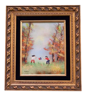 French Enamel on Copper Painting by Louis Cardin