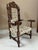 French French Louis XIII Hunting Style Carved Walnut Armchair, Circa 1860 For Sale - Image 3 of 12