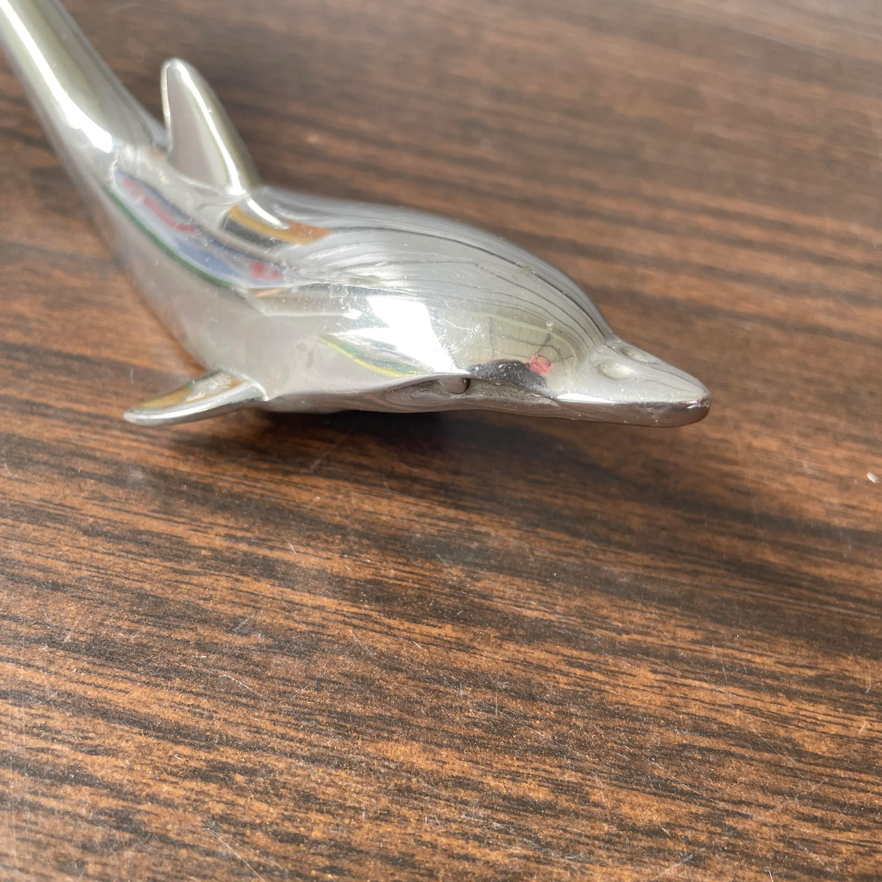 Mid Century Silver Dolphin Bottle Opener | Chairish