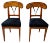 Set of Pair of Biedermeier Shovel Chairs, Walnut, Ink Painting, South Germany, 1830s For Sale
