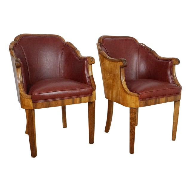Art Deco Armchairs by Maurice Adams, 1930s, Set of 2 For Sale